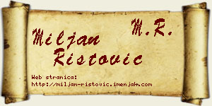 Miljan Ristović vizit kartica